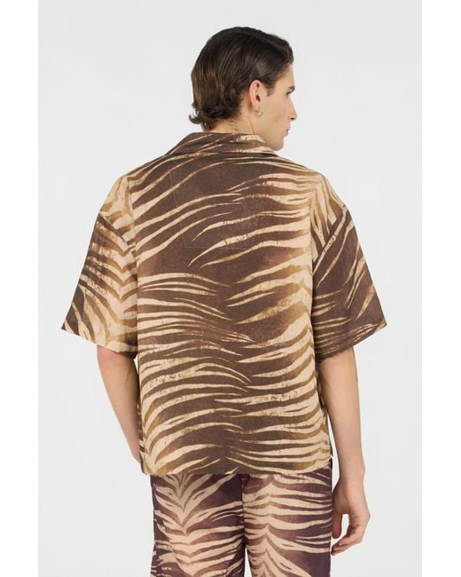 Roberto Cavalli Multicolor Natural Barb Print Shirt for men