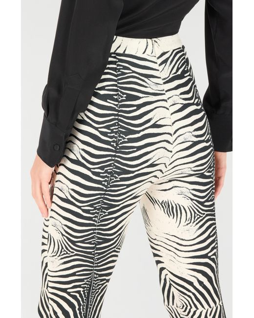 Roberto Cavalli Gray Zebra-Printed Leggings