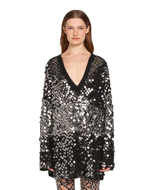 Pull À Sequins Brodés Roberto Cavalli en coloris Black