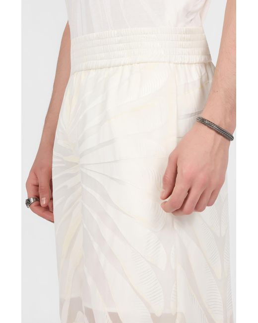 Roberto Cavalli White Bermuda Shorts With Ray Devoré Print for men