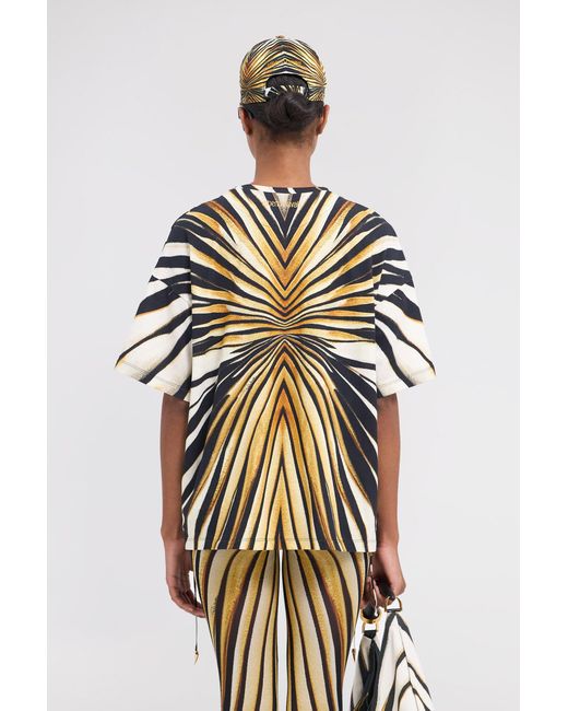 Roberto Cavalli Metallic Ray Of Print T-Shirt