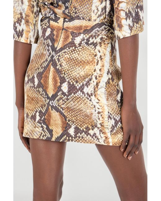 Roberto Cavalli Metallic Python Print Mini Skirt
