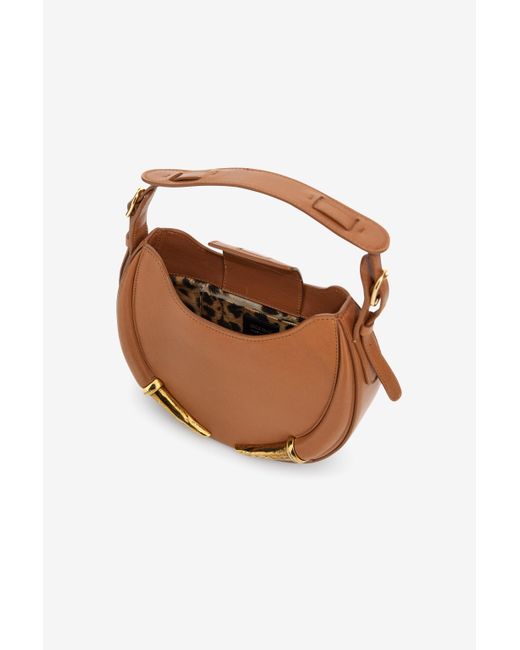 Roberto Cavalli Brown Large Fang Shoulder Bag