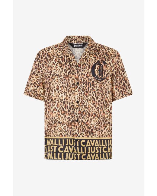 Roberto Cavalli Multicolor Jaguar Skin Shirt With Jc Monogram for men