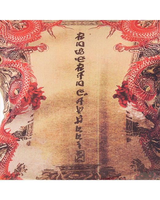 Camiseta De Manga Larga Con Estampado Oriental Roberto Cavalli de color Red