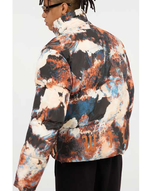 Roberto Cavalli Blue Reversible Tiger Camu Print Puffer Jacket for men
