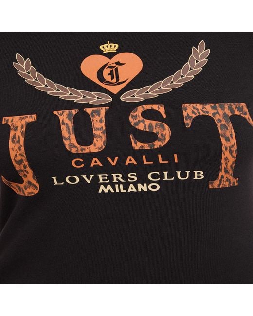 Roberto Cavalli Black Lovers Club Print T-Shirt