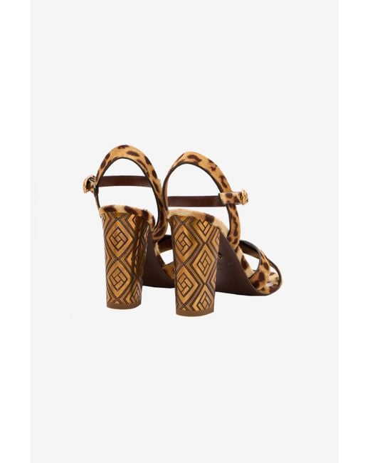 Roberto Cavalli Multicolor Hairy Cheetah Skin Sandals