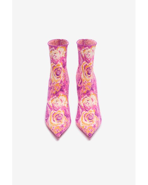 Roberto Cavalli Pink Stiefeletten Mit Intarsienmotiv