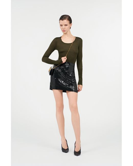 Roberto Cavalli Black Sequin Mini Skirt