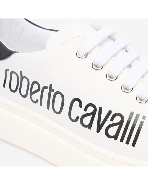 Roberto Cavalli Blue Sneaker With Logo Print