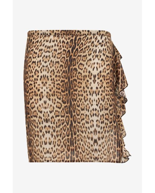 Roberto Cavalli Natural Leopard Print Sarong