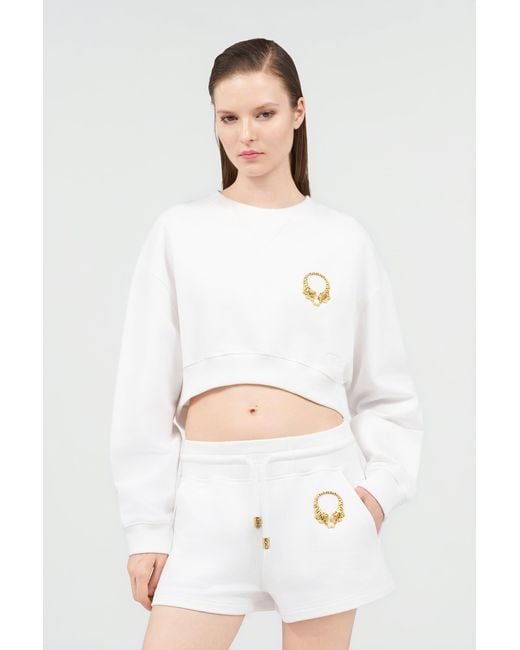 Roberto Cavalli White Roar Sweatshirt