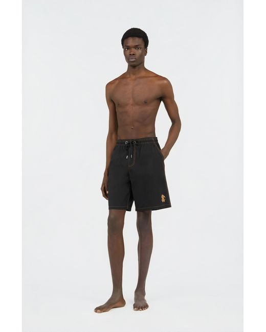 Roberto Cavalli Black Swimsuit Boxer Shorts With Contrast Stitching for men