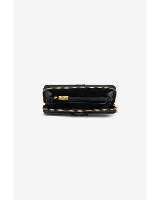 Portafoglio Zip Around Con Mirror Snake di Roberto Cavalli in Black