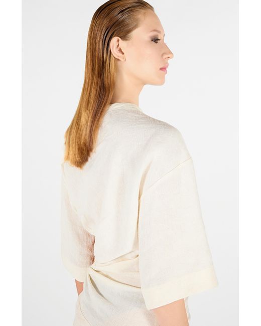 Roberto Cavalli White Solid Linen Short Dress