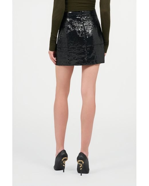 Roberto Cavalli Black Sequin Mini Skirt