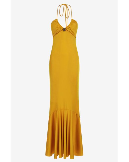 Roberto Cavalli Metallic Off-Shoulder Dress