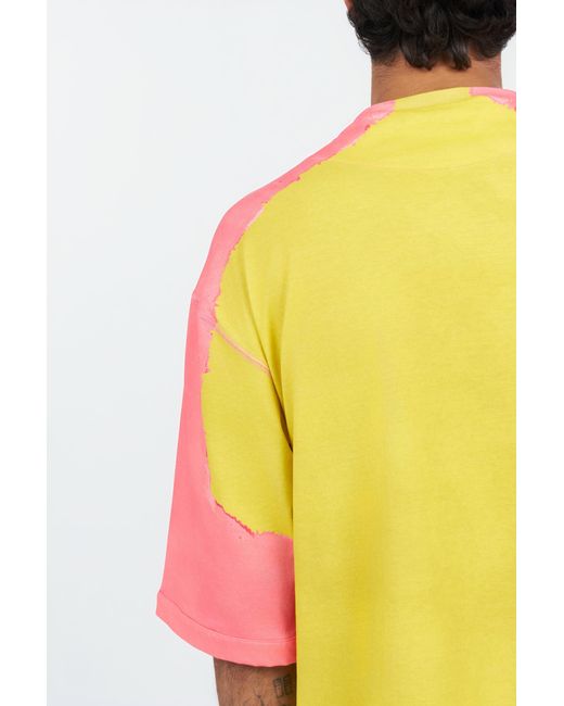 Roberto Cavalli Yellow And Color-Block T-Shirt for men