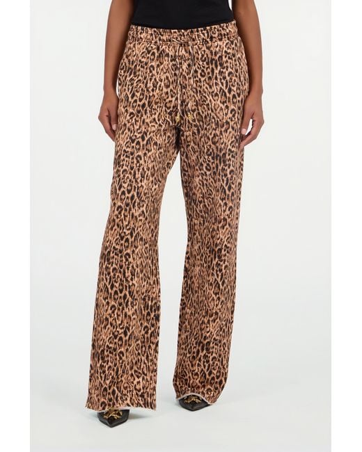 Roberto Cavalli Natural Leopard Skin Print Trousers
