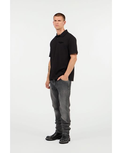 Roberto Cavalli Black Polo With Embroidered Logo for men