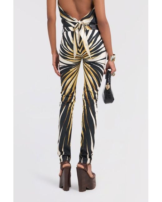 Roberto Cavalli White Ray Of Print Trousers Jeans