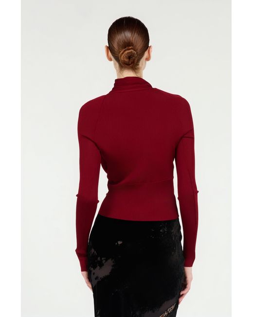 Roberto Cavalli Red Dark Wrap-Over Sweater