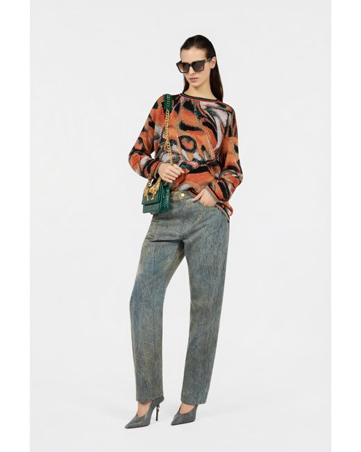 Roberto Cavalli Multicolor Butterfly Print Sweater