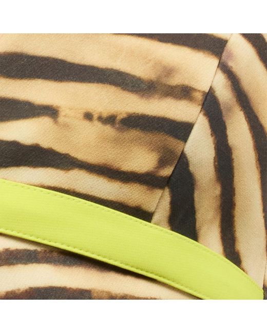 Roberto Cavalli Yellow Crop Top With Tiger Skin Print