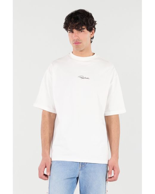 Roberto Cavalli White Cotton T-Shirt With Embroidered Logo for men