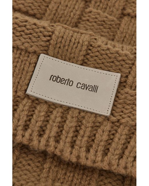 Roberto Cavalli Schal Aus Einem Alpaka-Mix Mit Logoplakette in Natural für Herren