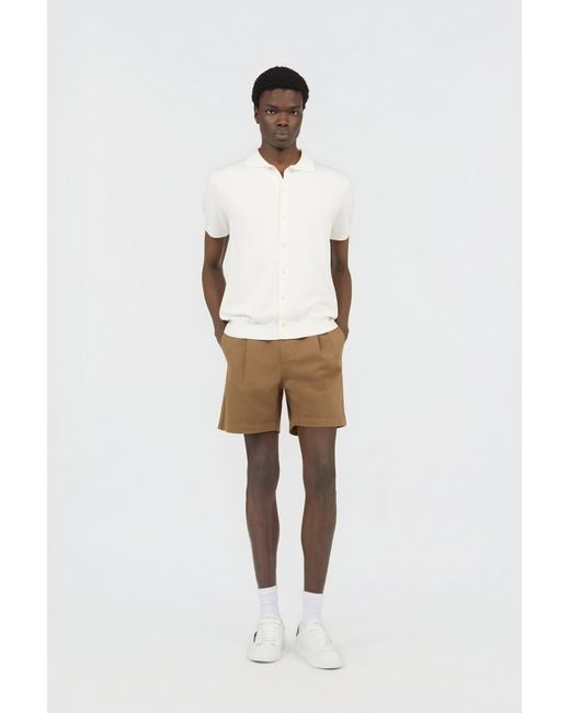 Shorts Marrones De Algodón Con Cinturón Roberto Cavalli de hombre de color Natural