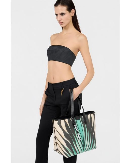 Roberto Cavalli Blue Ray Of Sea Print Shopping Bag
