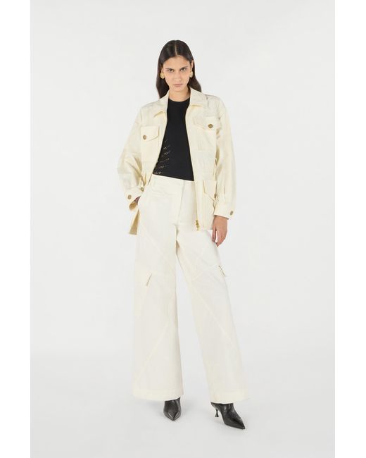 Roberto Cavalli Natural Jacket With Belt And Python Pattern