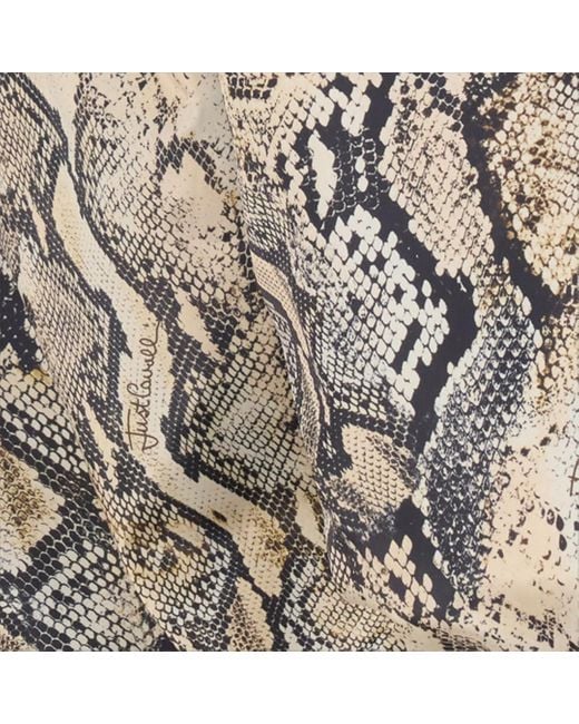 Roberto Cavalli Multicolor Hooded Jacket With Python Print