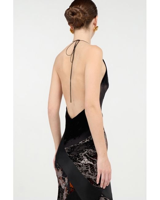 Roberto Cavalli Long Dress With Marine Print in Black | Lyst