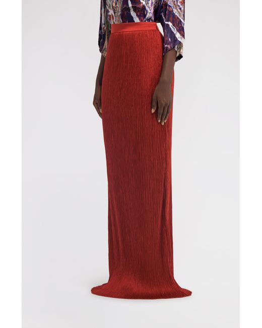 Roberto Cavalli Red Long Tight Skirt