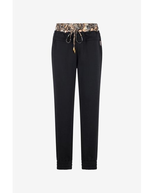 Roberto Cavalli Black Sporthose Mit Print Python Am Bund