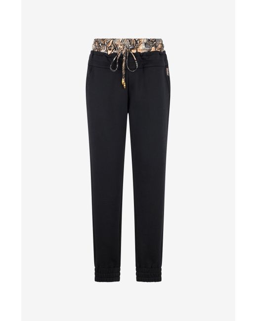 Pantalones Deportivos Con Estampado Python En La Cintura Roberto Cavalli de color Black