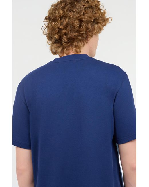Roberto Cavalli Blue T-Shirt With Monogram On Chest for men