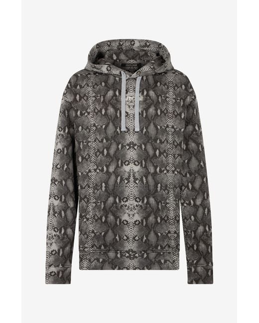 Roberto Cavalli Hoodie Mit Python-Print in Gray für Herren