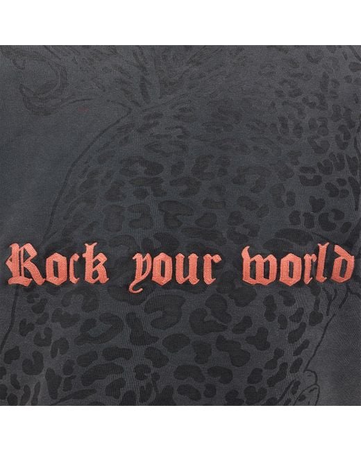 Roberto Cavalli Gray Sweatshirt With Jaguar And Lettering for men