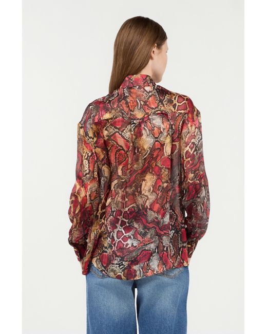 Roberto Cavalli Red Shirt With Python Print
