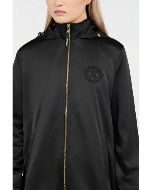 Chaqueta Negra Con Capucha Roberto Cavalli de color Black