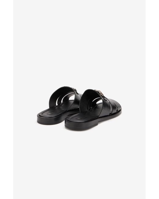 Roberto Cavalli Black Leather Sandals for men