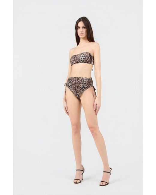 Roberto Cavalli White Jaguar Print Bikini
