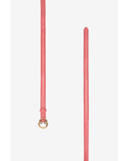 Roberto Cavalli Pink Leather Belt With Snake Buckle