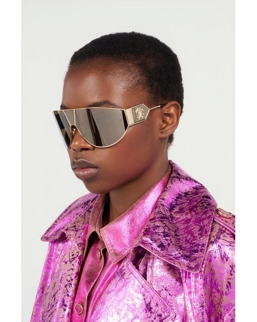 Roberto Cavalli Natural Wide Mask Embellsihed By Two Small Fangs