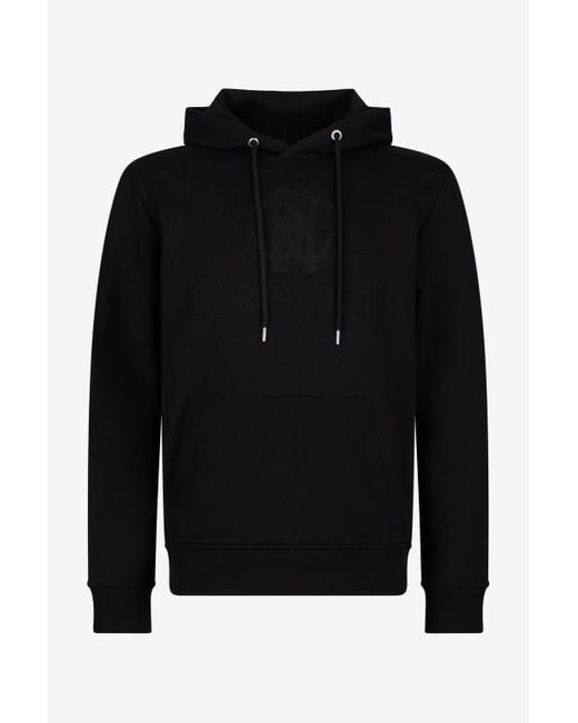 Sudadera Negra Con Capucha Monogram Rc Roberto Cavalli de hombre de color Black