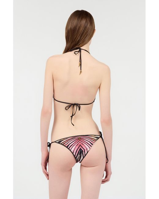 Roberto Cavalli Pink Bikini Top With Ray Of Print